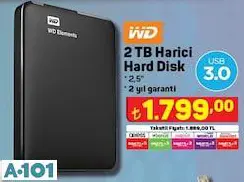 WD 2 TB HARİCİ HARD DİSK WD 2 TB HARİCİ HARD DİSK